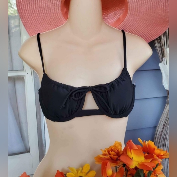 NWT Black Xhilaration Swim Top / Bikini Top Size XS-S - Picture 3 of 6